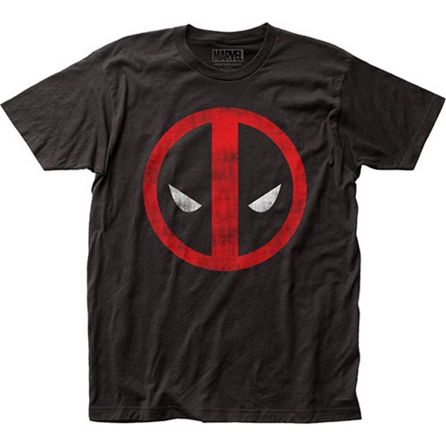 Deadpool Distressed Logo Black T-Shirt